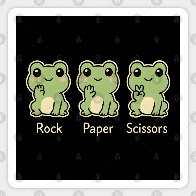 Rock Paper Scissors Frog – Cute Frog Game Humor Magnet by MakerMind8.2